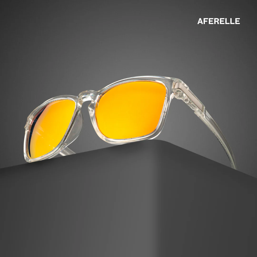 THE PRODUCER | Glossy Clear Orange Unisex UV400 HD Polarized Pro Sunglasses  For Biking Running Sports Adventure
