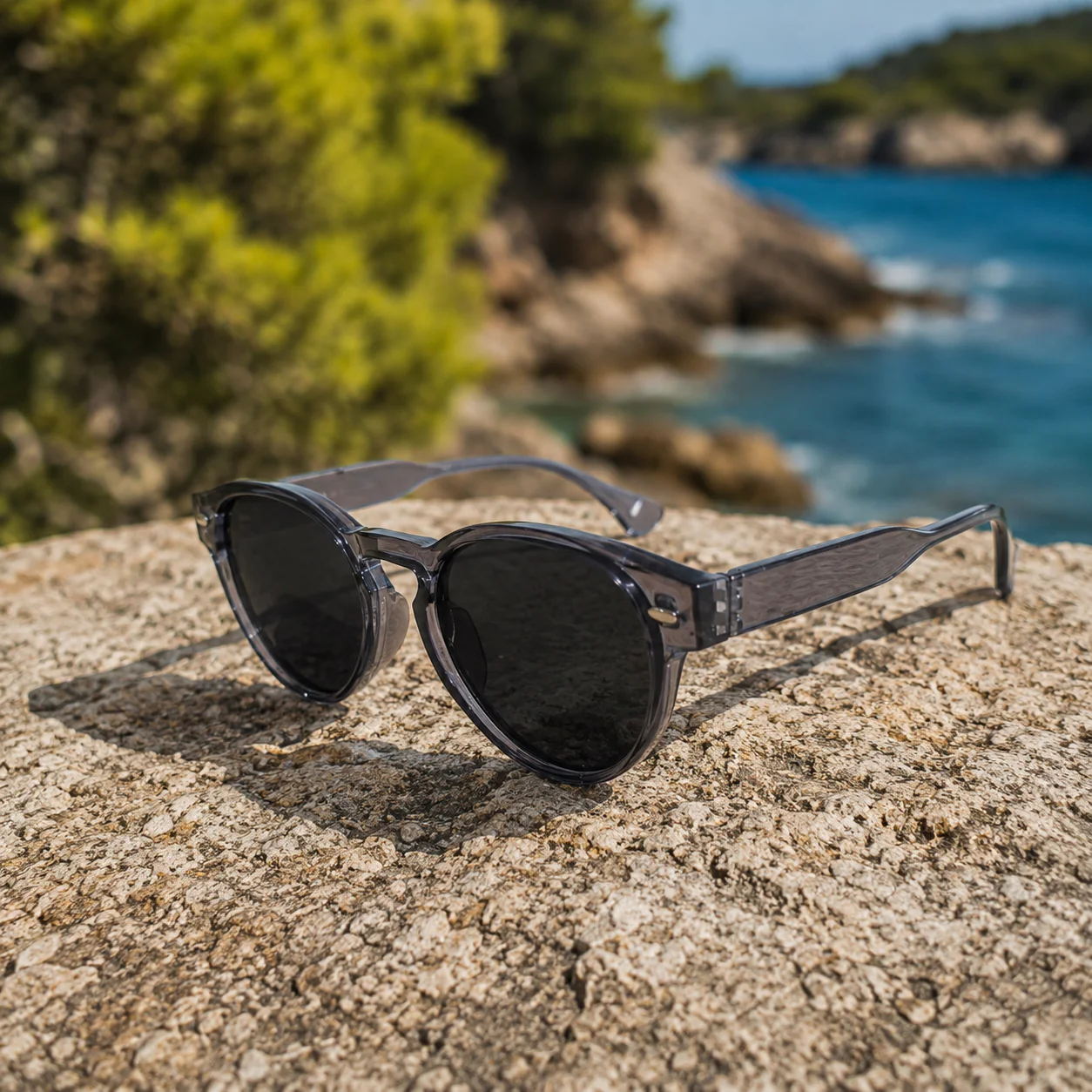 THE Orbit Unisex UV400 HD Glossy Grey Sunglasses