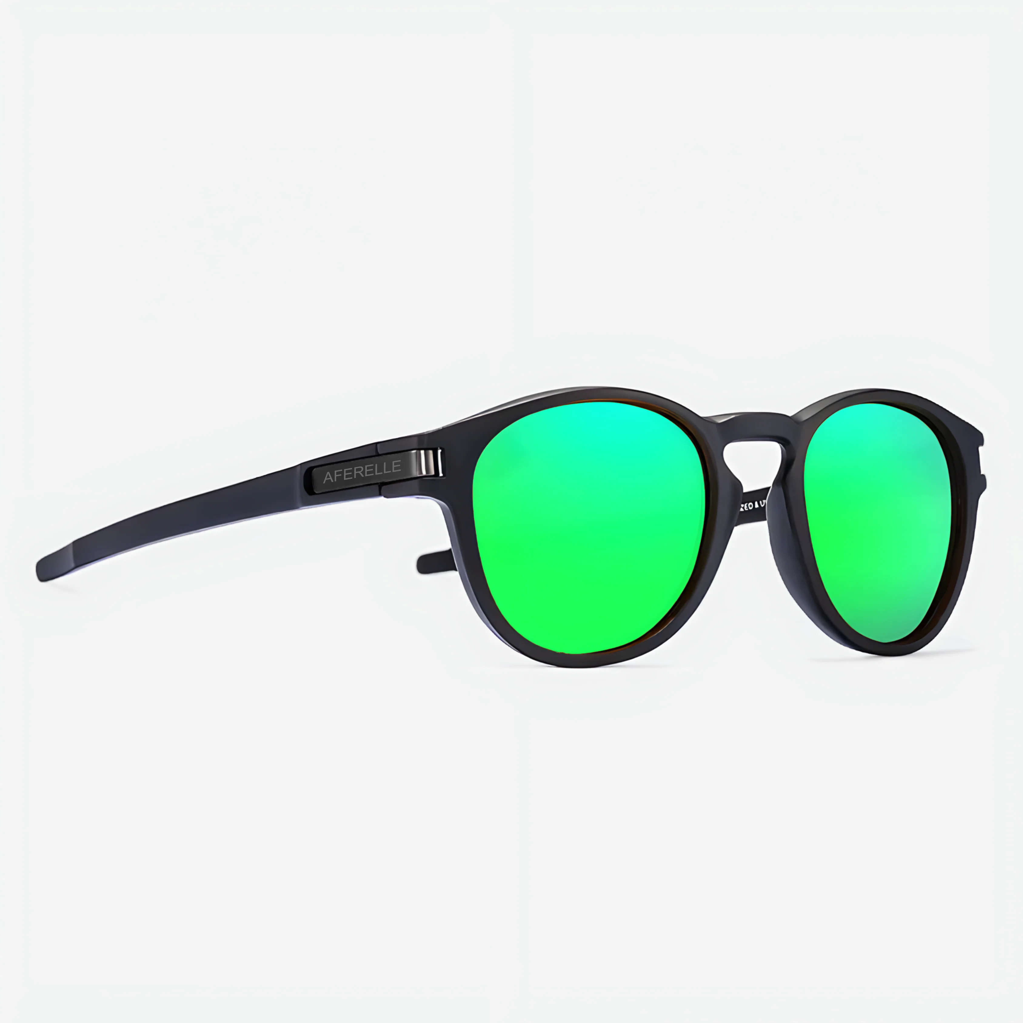 THE BOSS | Round V1 Black Mirror Green UV400 HD Pro Sunglasses - Image 2
