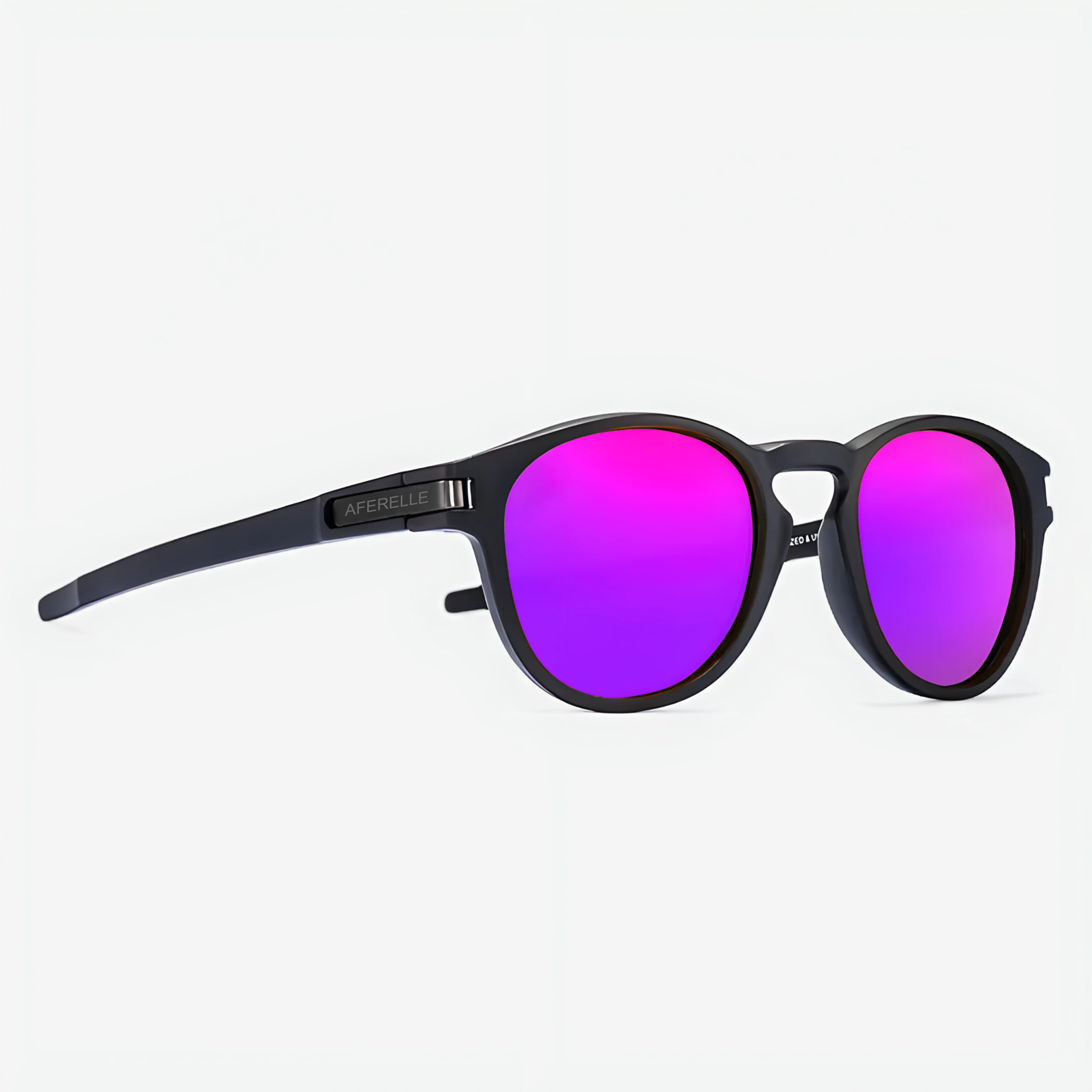 THE BOSS | Round V1 Black Mirror Purple UV400 HD Pro Sunglasses - Image 2