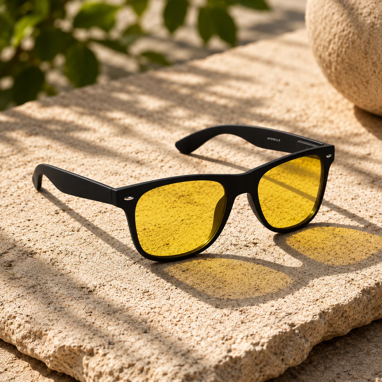 THE Dictator Unisex Yellow Lens Matt Black Night Driving UV400 Sunglasses