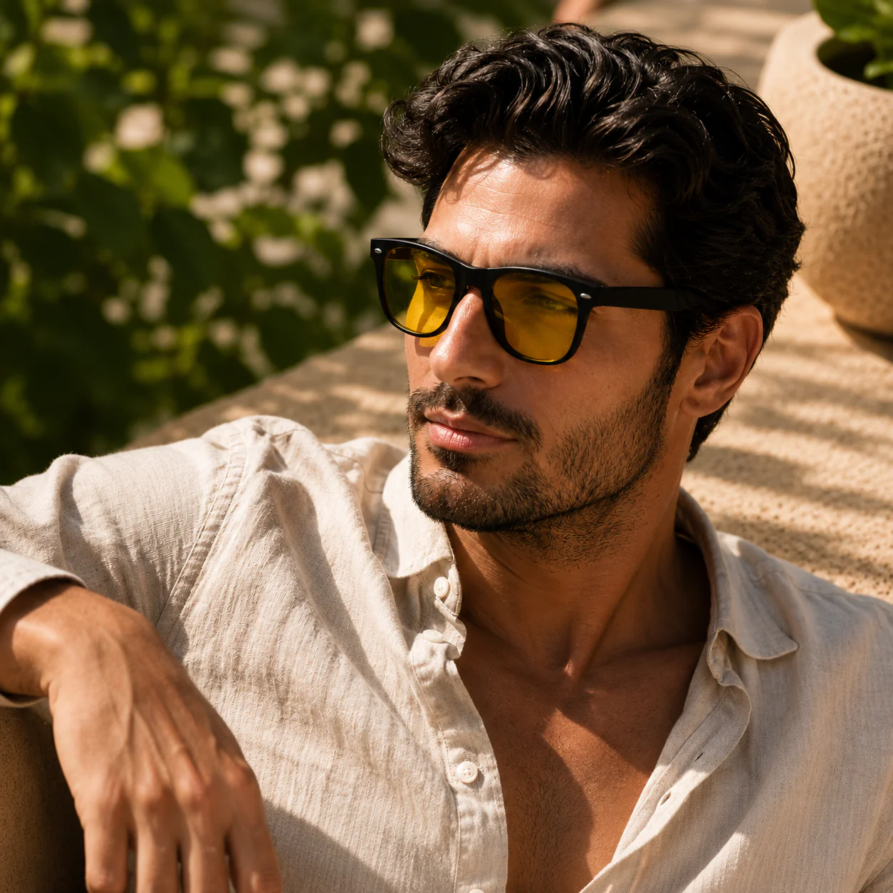 THE Dictator Unisex Yellow Lens Matt Black Night Driving UV400 Sunglasses - Image 2