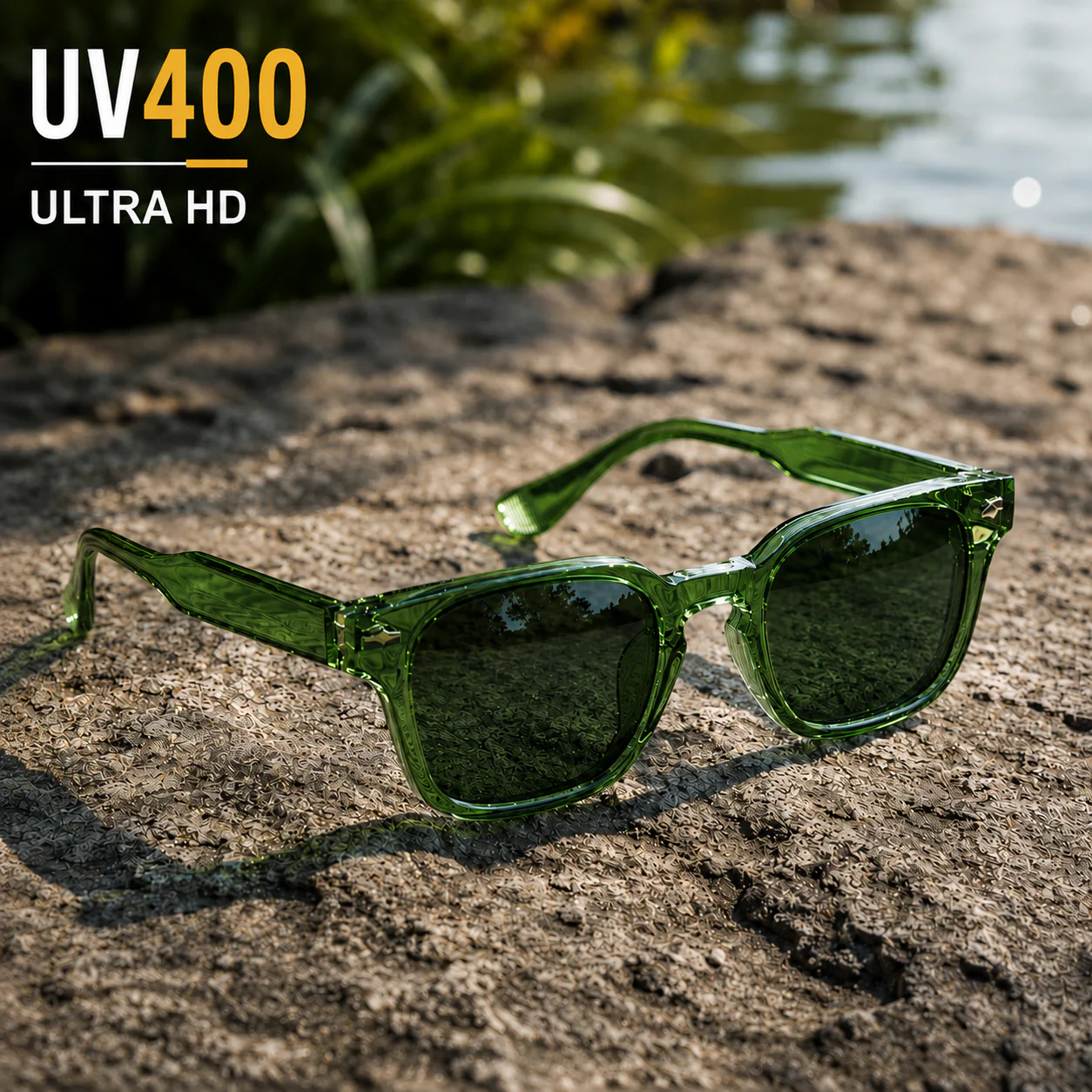 THE Drift G3 Glossy Dark Green UV400 HD Sunglasses