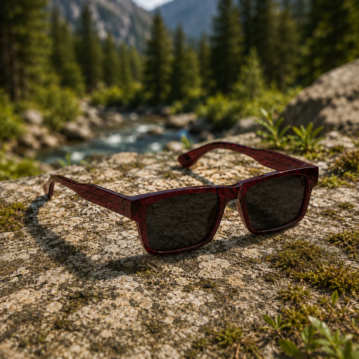 THE ECLIPSE Glossy Maroon Unisex U400 HD Sunglasses