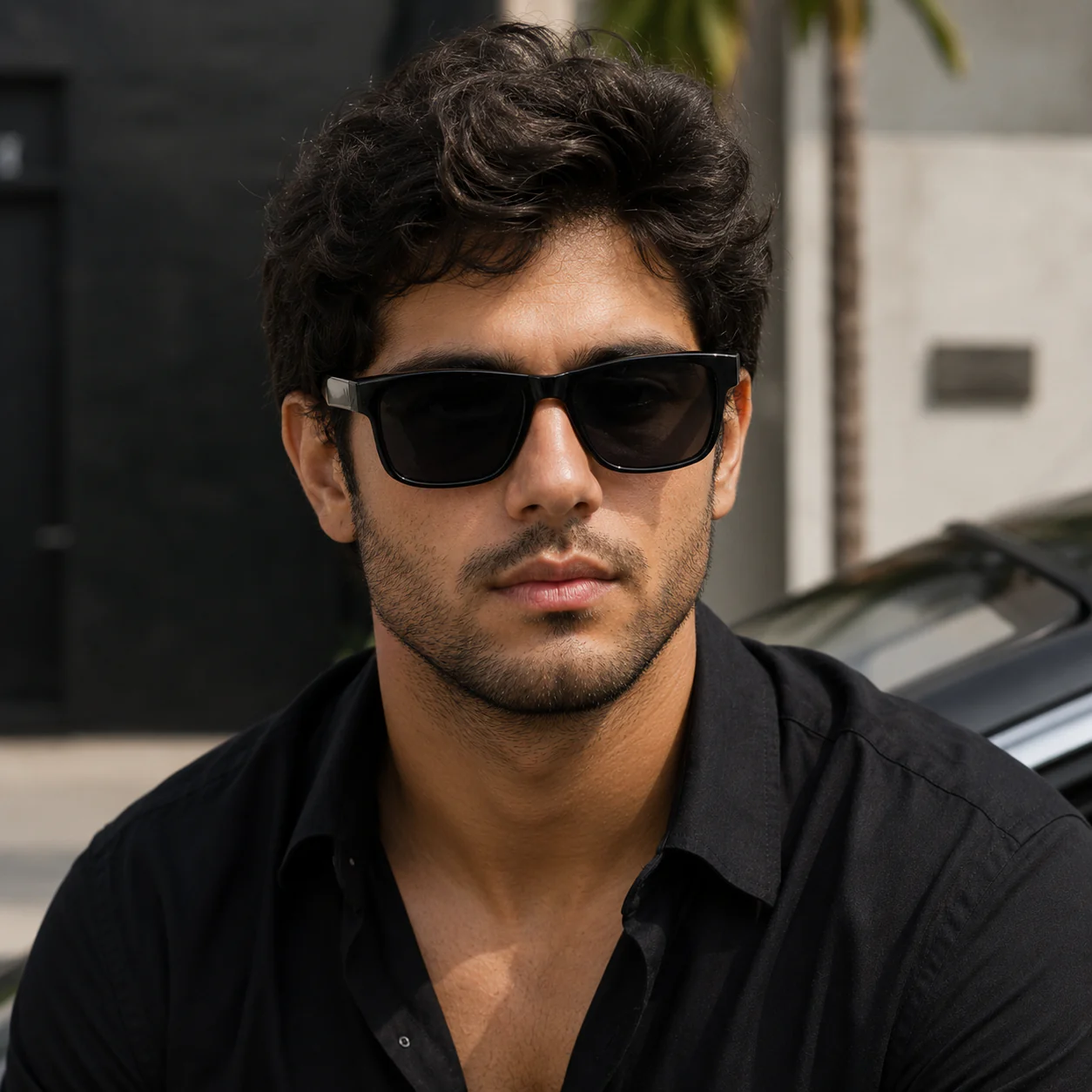 THE ECLIPSE Unisex UV400 HD Glossy Black Sunglasses - Image 3