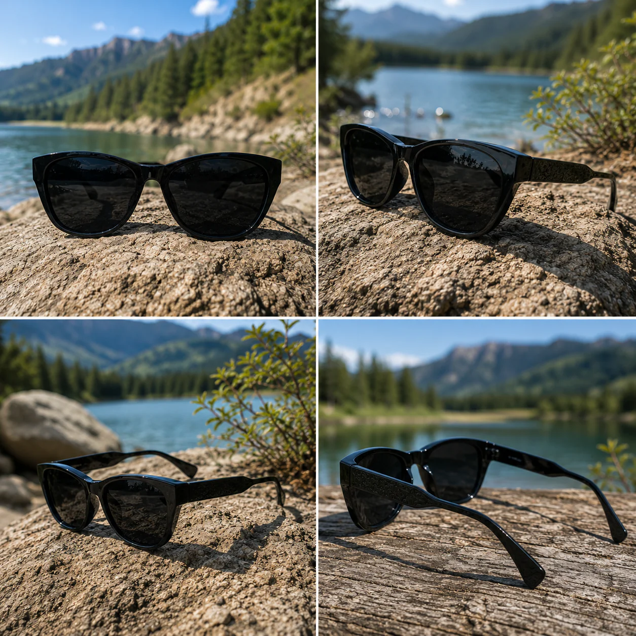 THE ELARA Glossy Black UV400 HD CATEYE THICK Glossy Sunglasses - Image 2