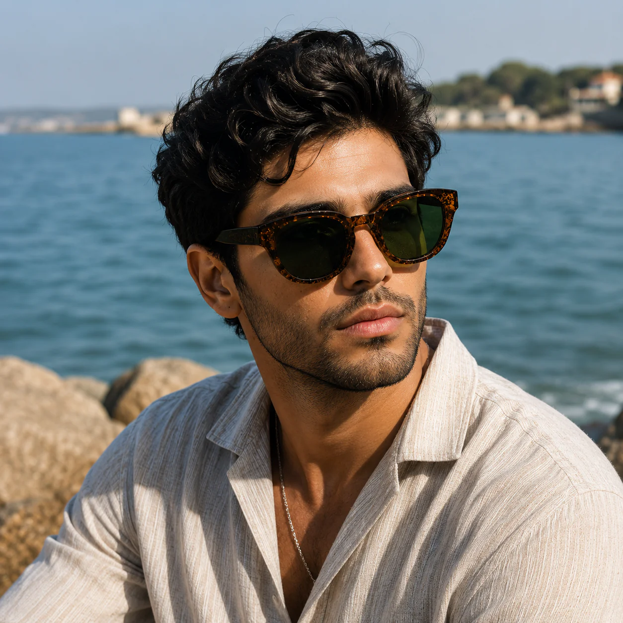 THE GALAXY Unisex Leopard Brown HD UV400 Sunglasses - Image 2