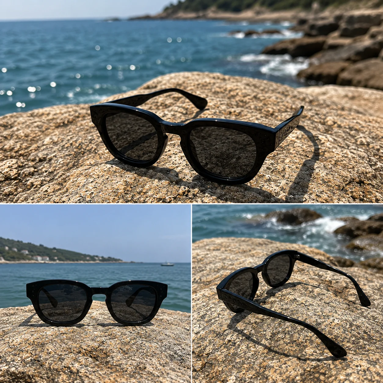 THE GALAXY Unisex UV400 Glossy Black HD Sunglasses - Image 3