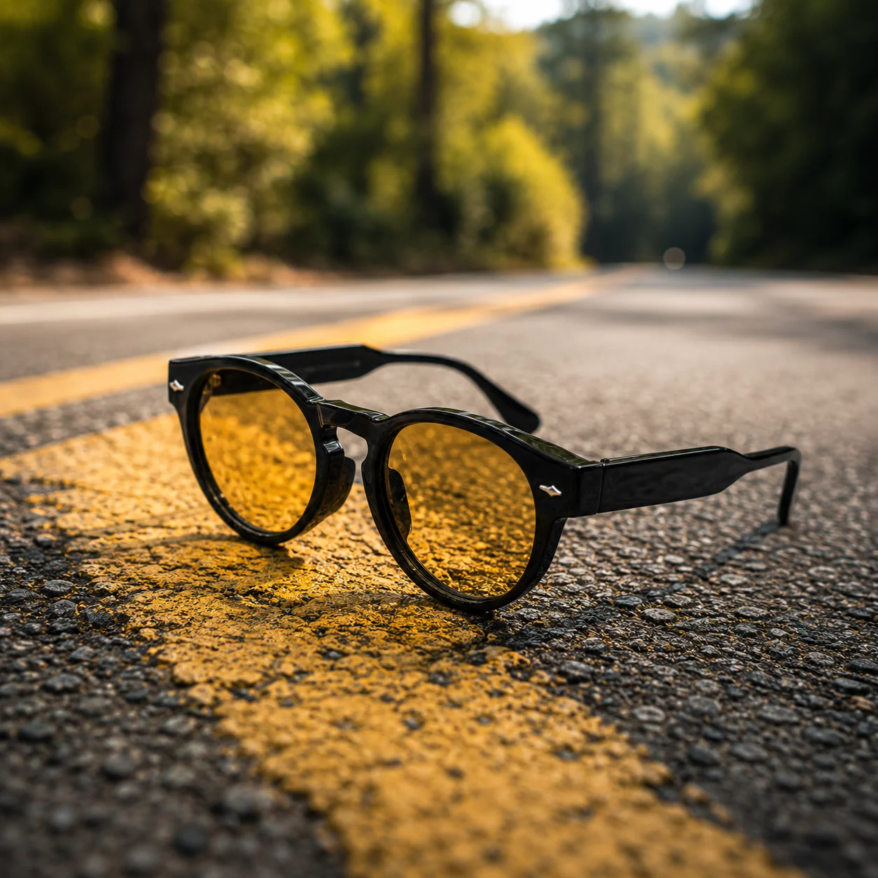 THE ORBIT Y1 Unisex UV400 HD Glossy Black Yellow  Night Driving Sunglasses