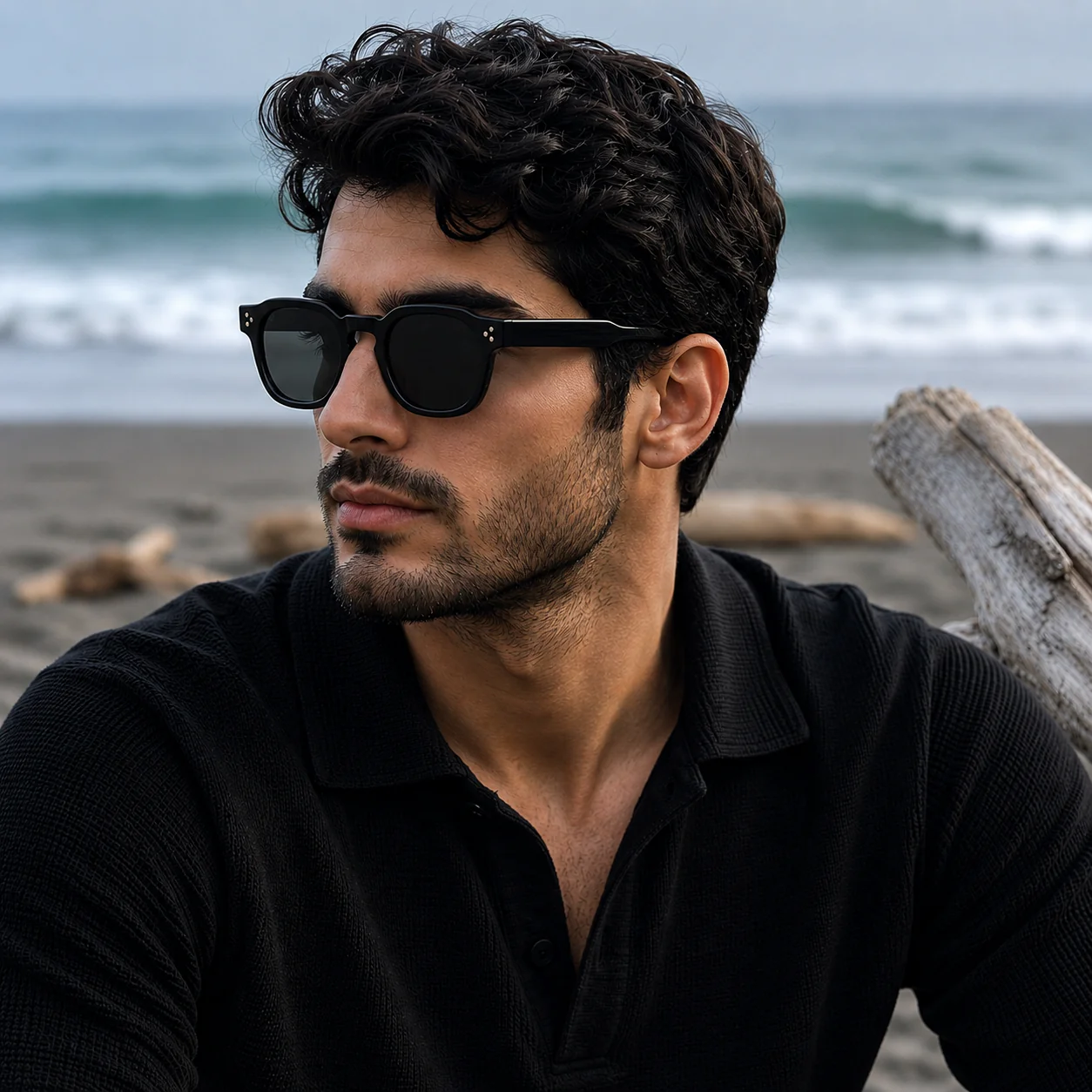 THE PHANTOM  Unisex UV400 HD Glossy Black Sunglasses - Image 2