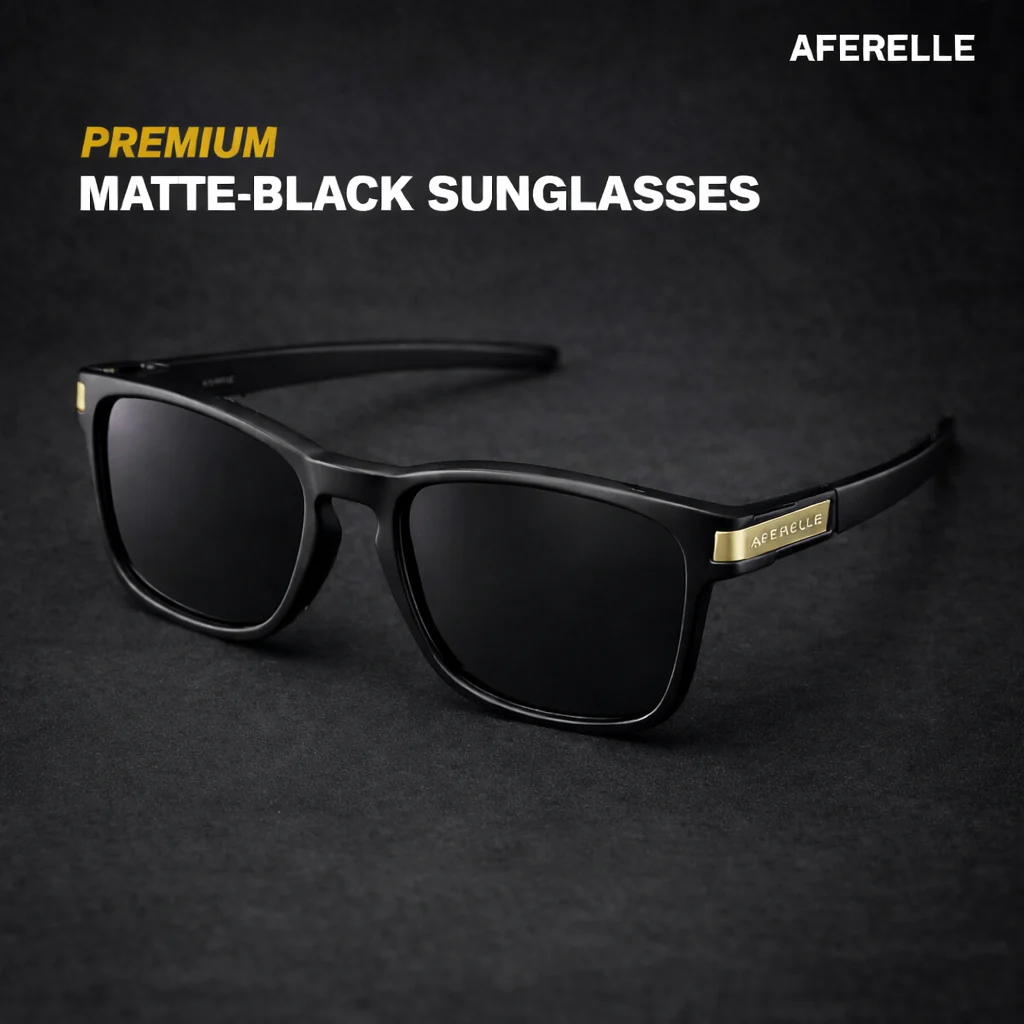 THE PRODUCER | Polarized Gold And Black Unisex UV400 HD Pro Sunglasses For Biking Running Sports Adventure