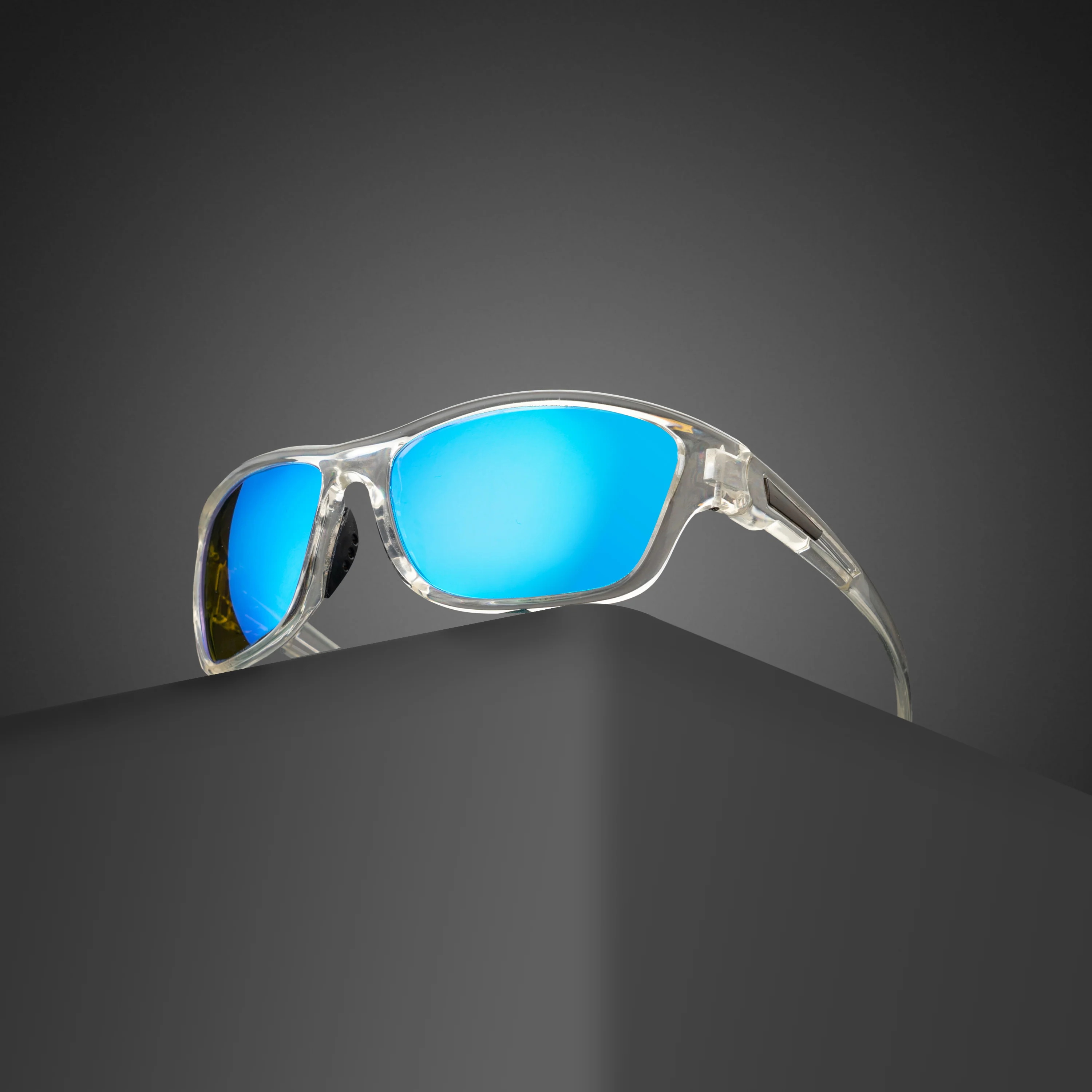 WRAP GLOSSY CLEAR BLUE UV400 HD SUNGLASSES