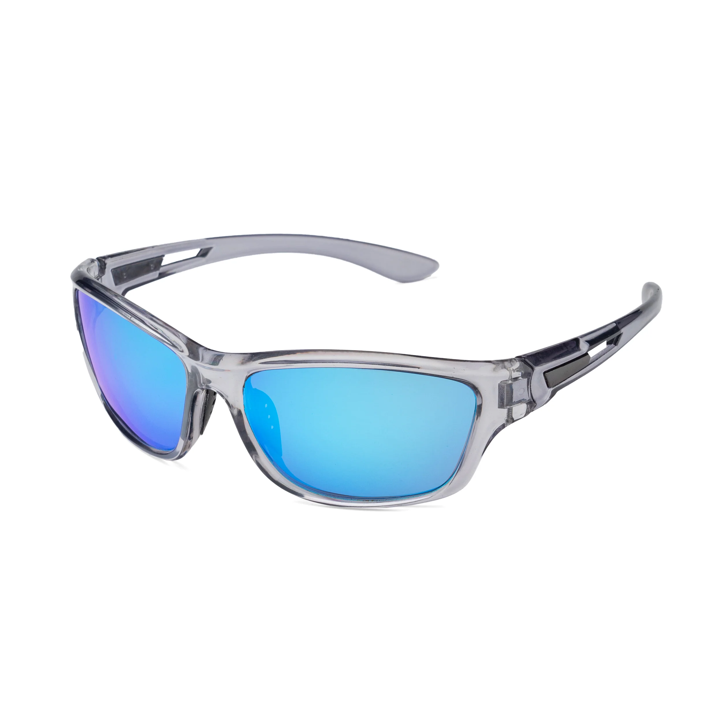 WRAP GLOSSY GREY BLUE  UV400 HD SUNGLASSES - Image 3