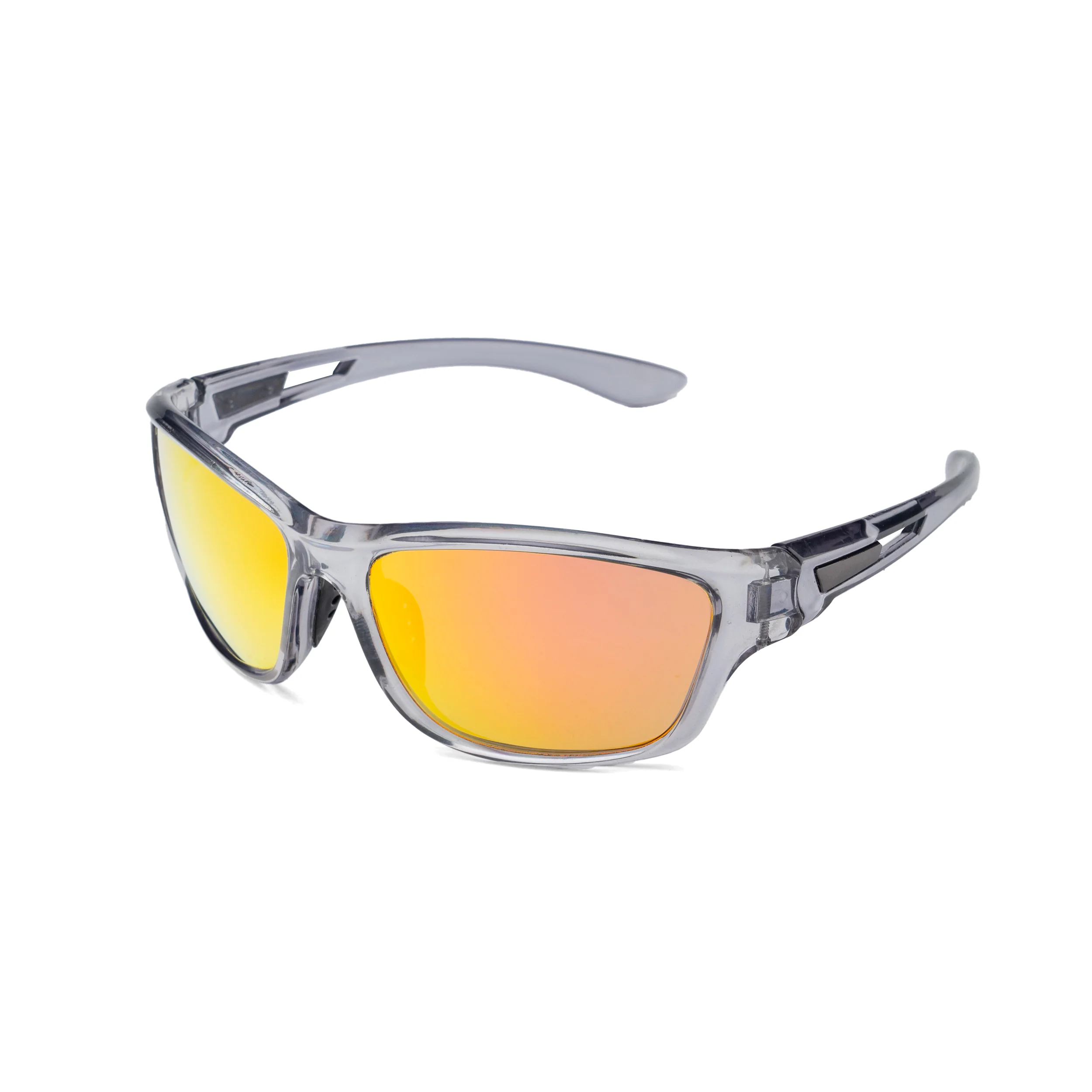 WRAP GLOSSY GREY ORANGE UV400 HD SUNGLASSES - Image 3