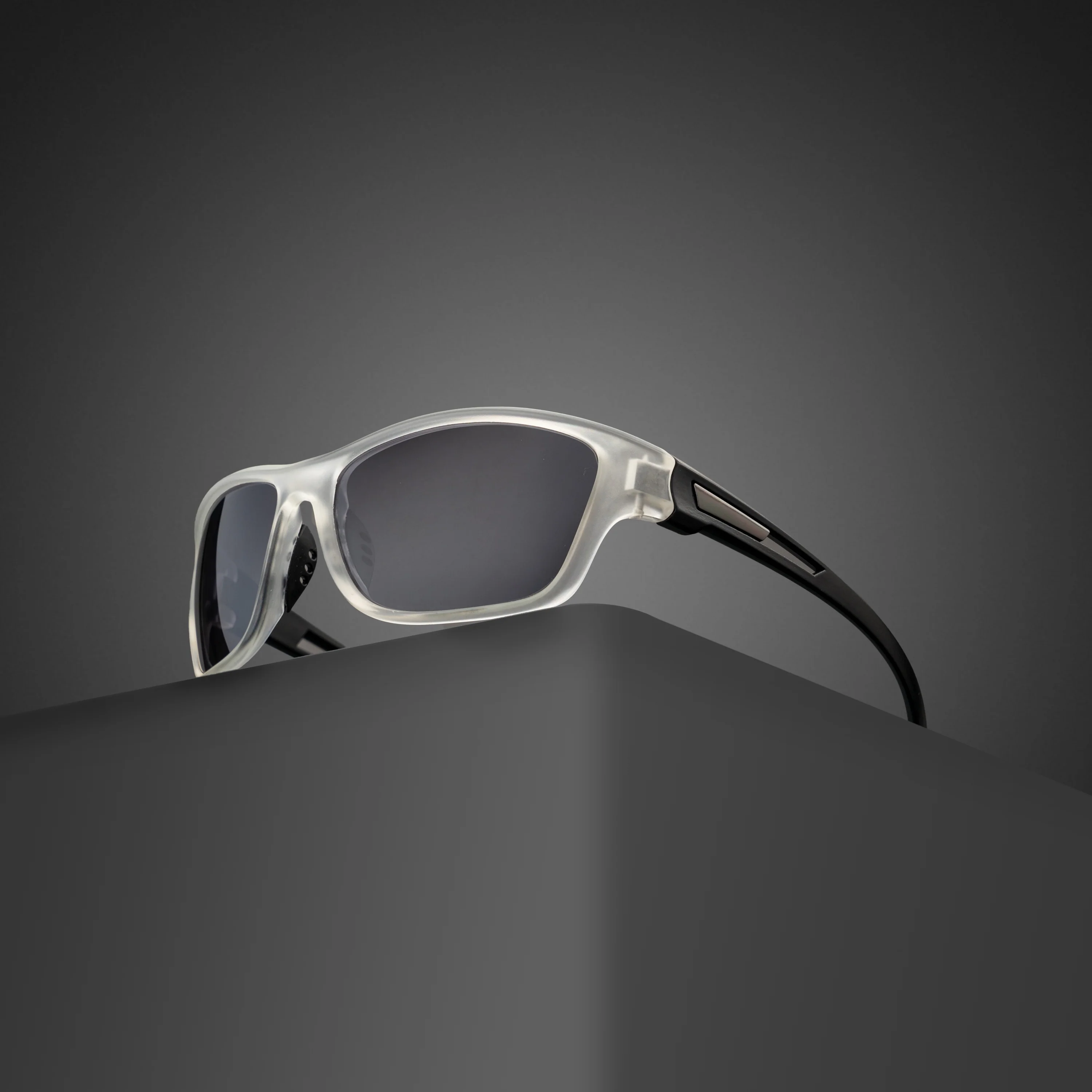 WRAP MATT CLEAR BLACK BLACK UV400 HD Sunglasses