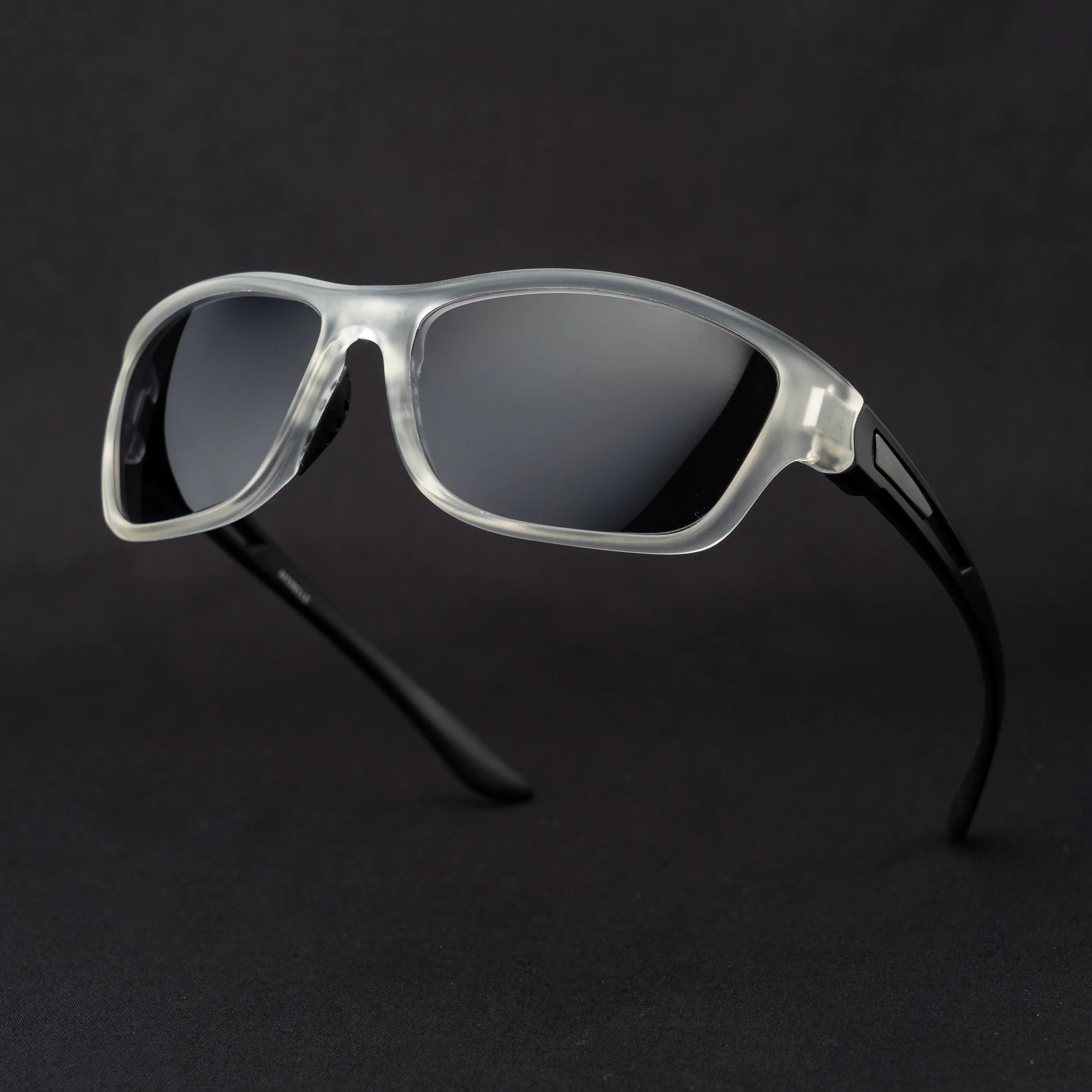 WRAP MATT CLEAR BLACK BLACK UV400 HD Sunglasses - Image 2