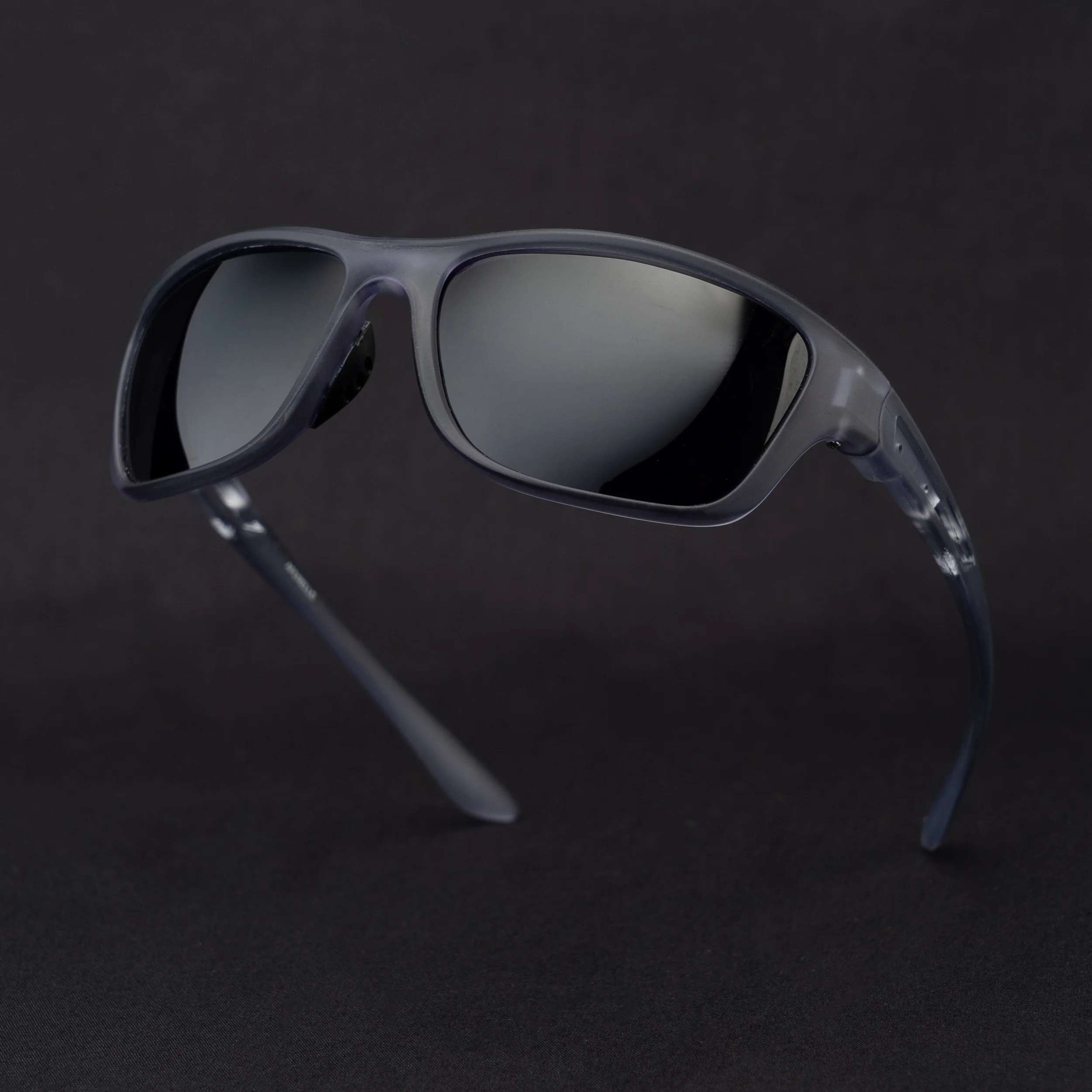 WRAP MATT GREY BLACK  Unisex UV400 HD  Pro Sunglasses - Image 2